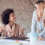 Young women at work