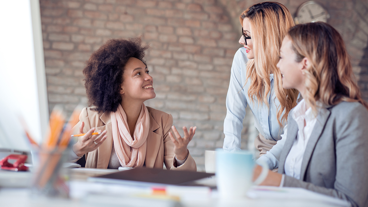 Young women at work