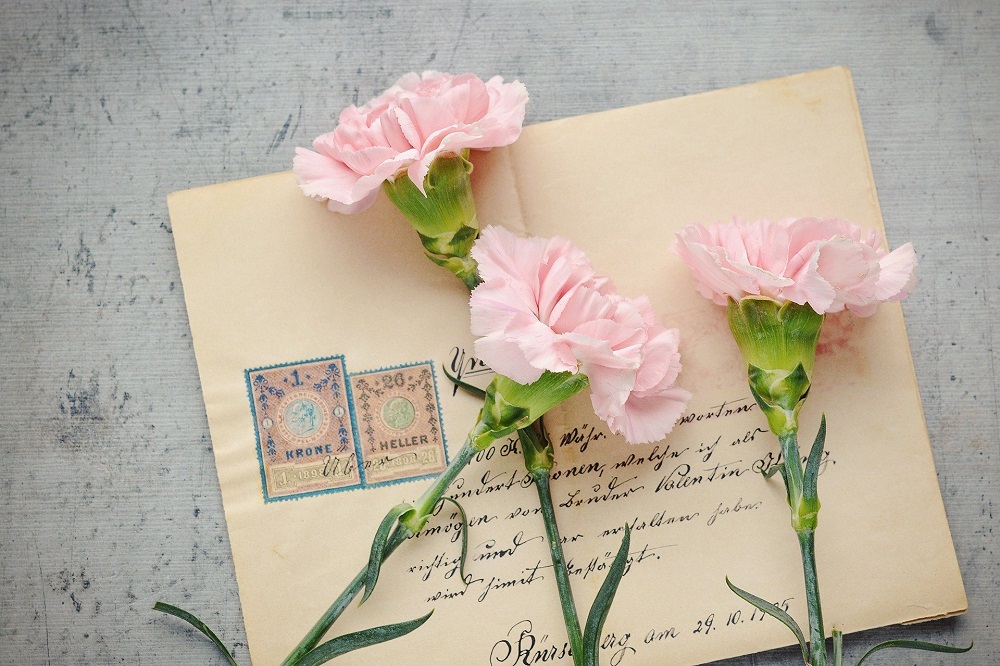Envelope and flowers