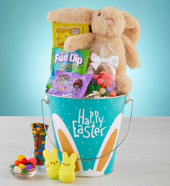 Foto de la canasta de Pascua con dulces