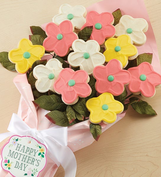 Buttercream Frosted Long Stemmed Cookie Flowers