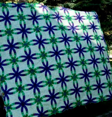Blue and green quilt