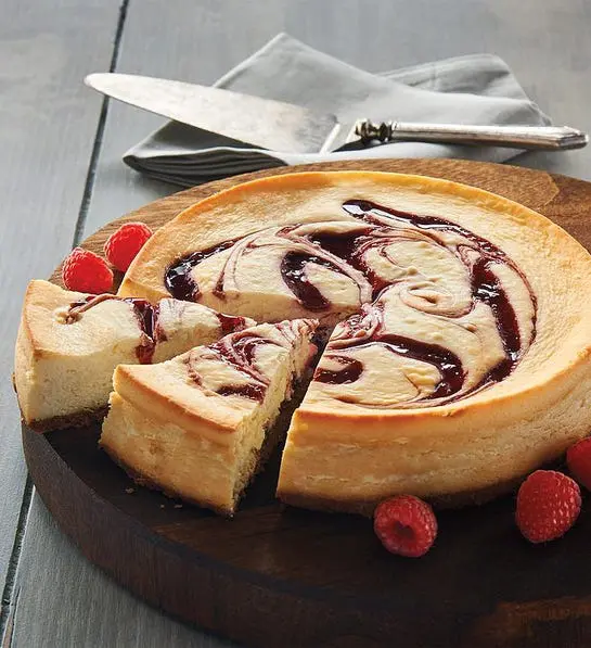 Gifts for empty nest moms with raspberry cheesecake