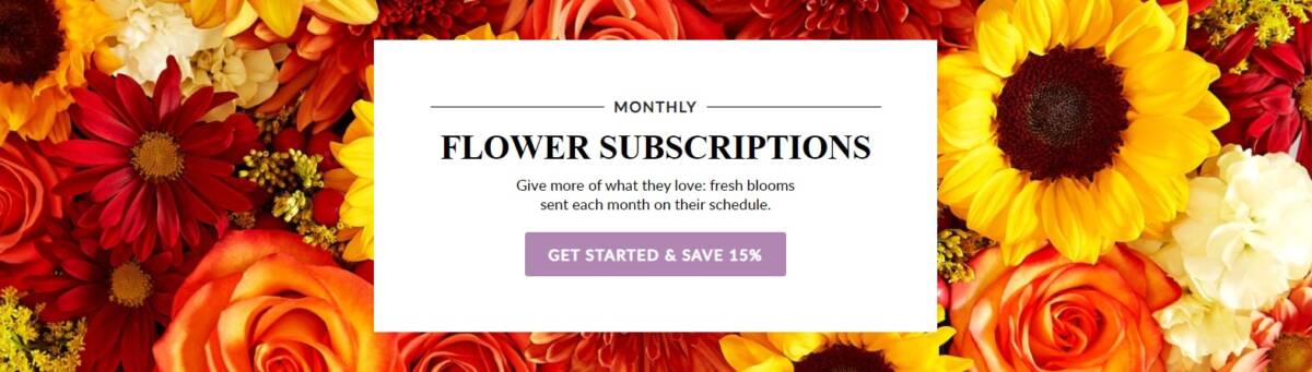 monthly flower subscription banner ad