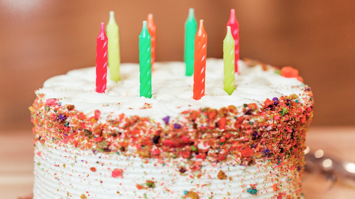 Birthday cake with candles