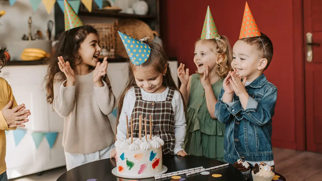 Kids singing "Happy Birthday"