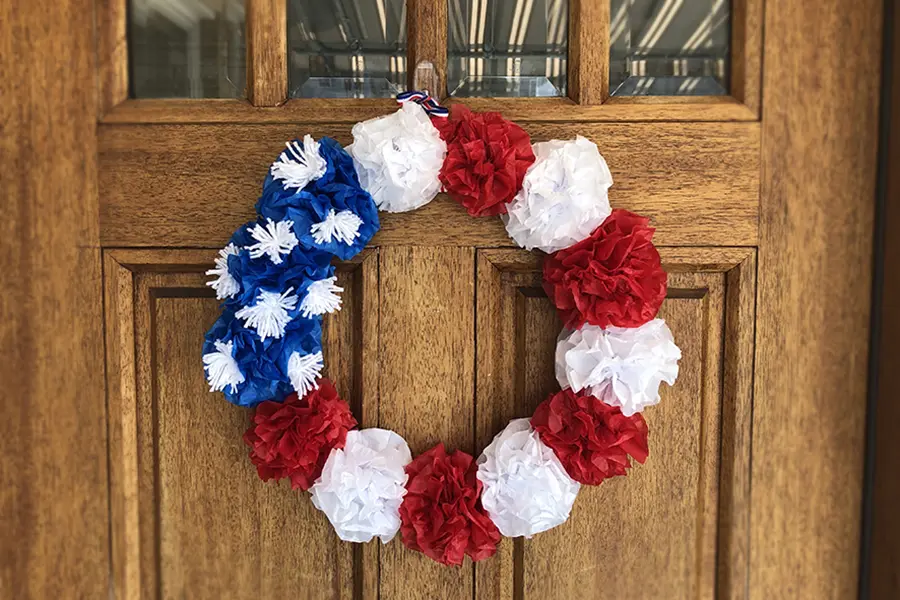 DIY Memorial Day Crafts with Hanging Memorial Day wreath