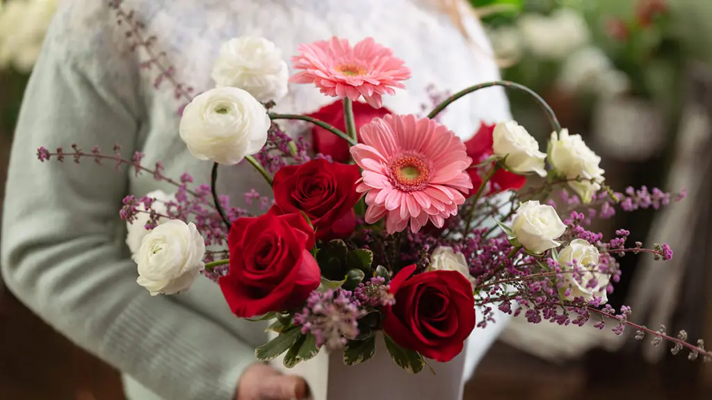 Closeup of a flower arrangement