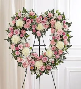 sympathy rituals with floral heart