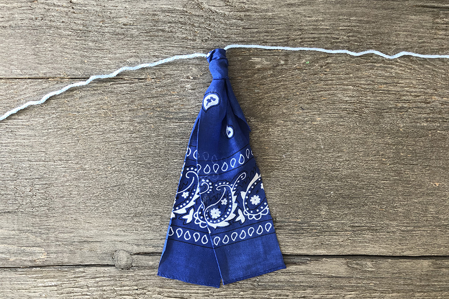 DIY garland with blue bandana