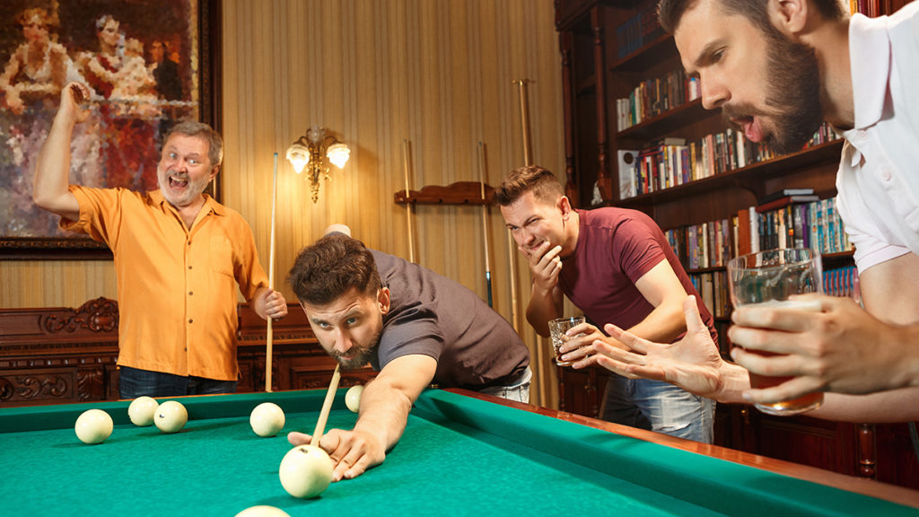 Men playing pool