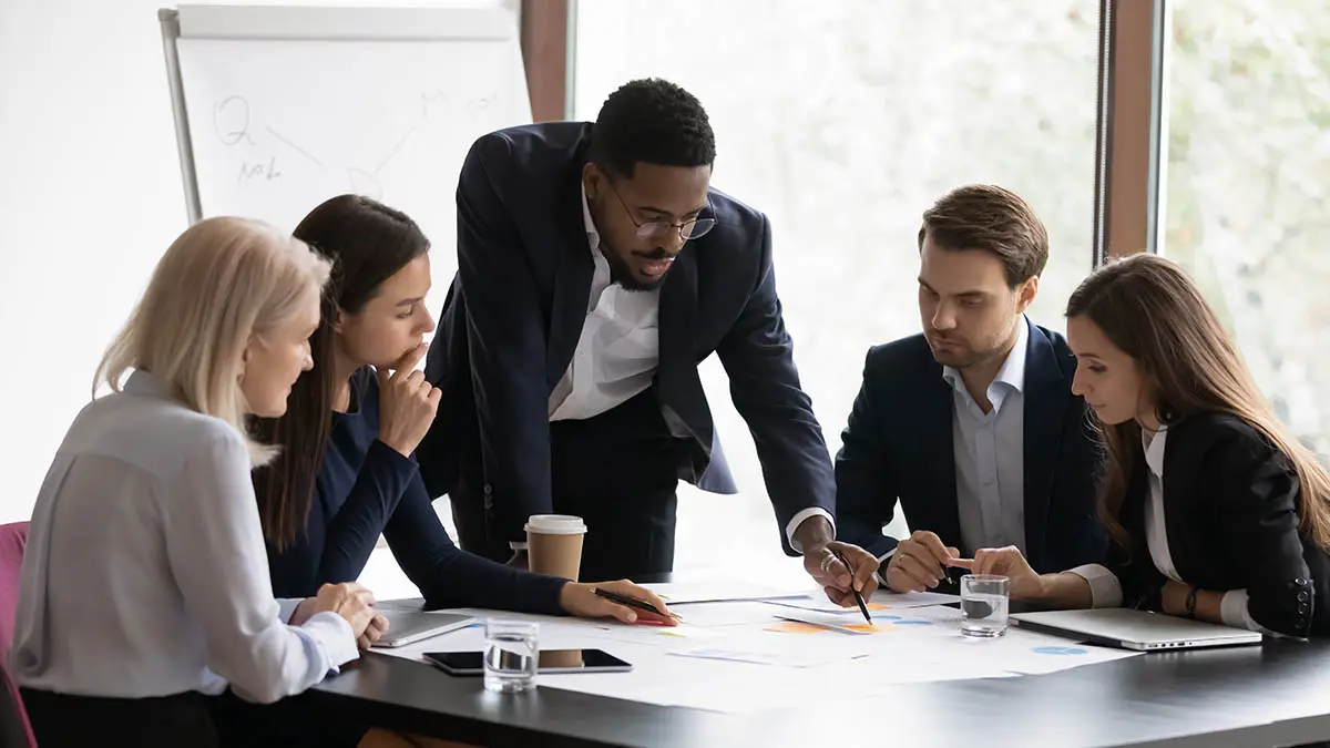 Photo illustrating the workplace diversity at a business meeting