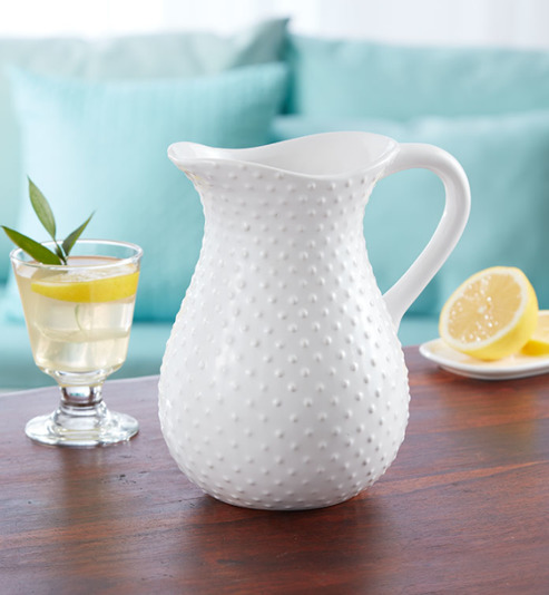 Photo of a ceramic vase reused as a serving pitcher