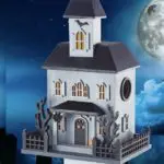 Haunted bird house for Halloween decorating,