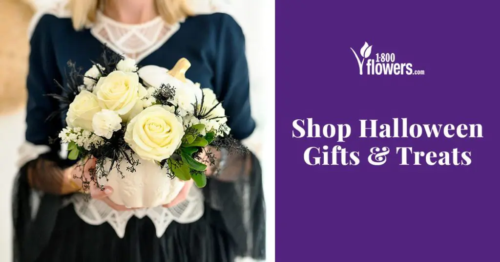 1-800-FLOWERS ad for Halloween gifts and treats