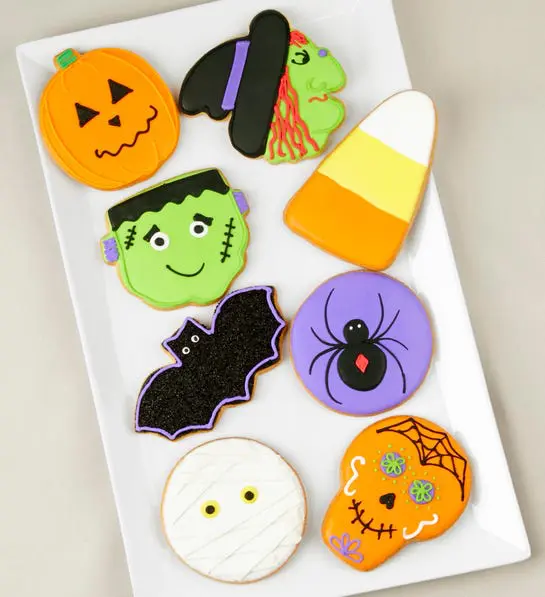 Homemade iced Halloween cookies