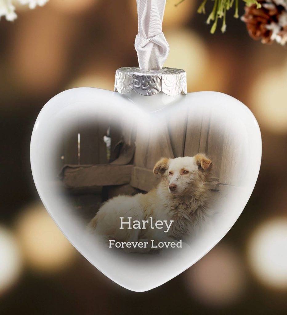 Pet Memorial Personalized Photo Deluxe Heart Ornament