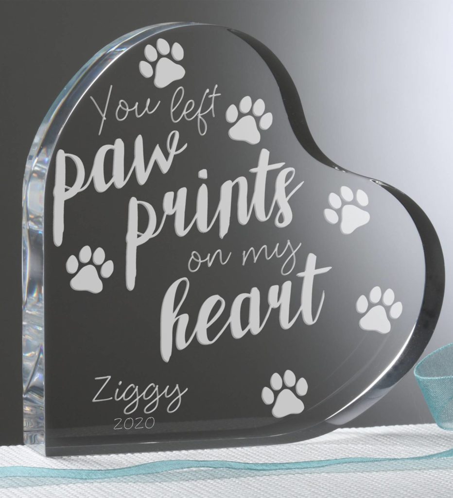 Paw Prints On My Heart Personalized Heart Keepsake