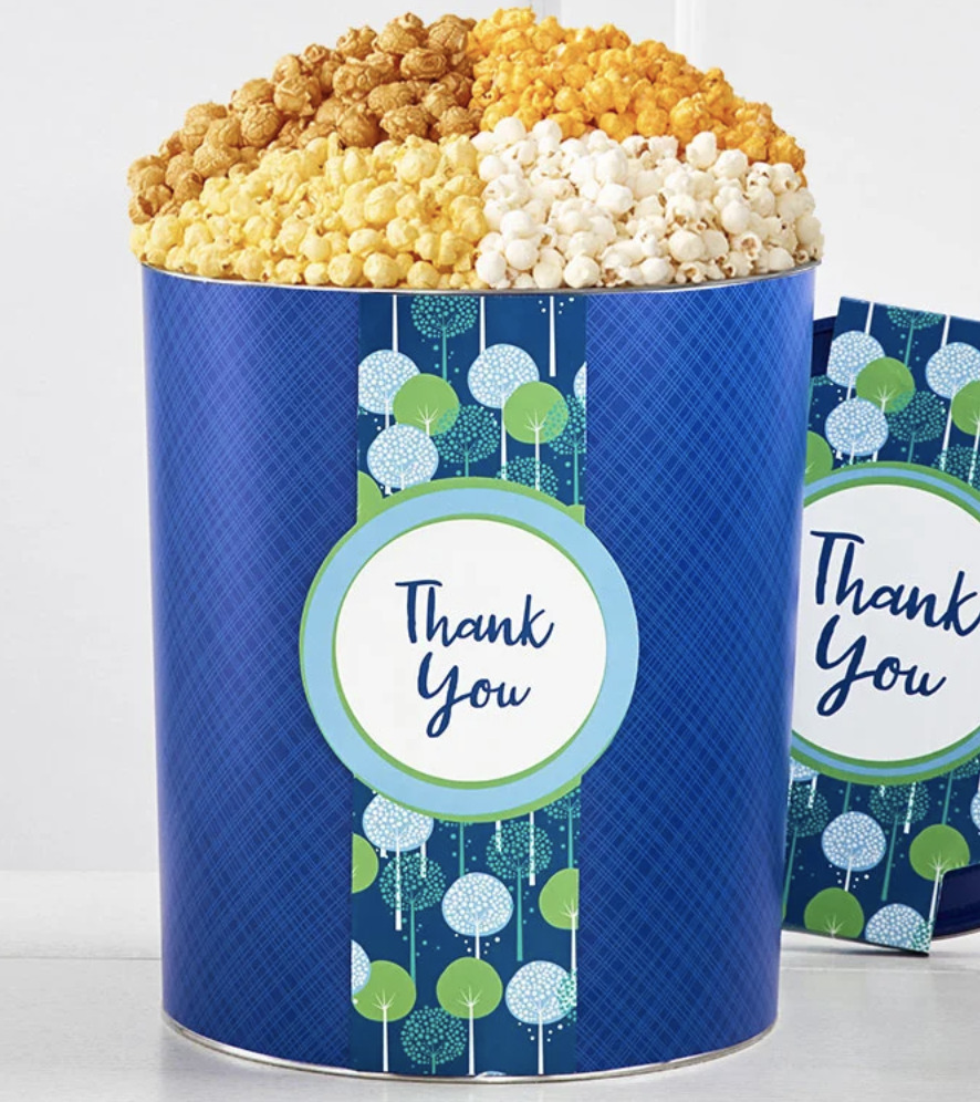 Lata de palomitas de maíz gracias
