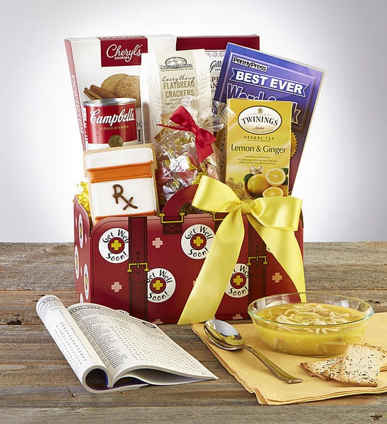 A photo of a get-well gift basket
