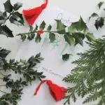 Christmas greenery with holly
