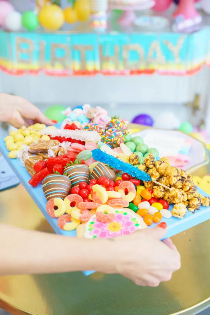 Picture of a tray of sweets from a dessert birthday bar