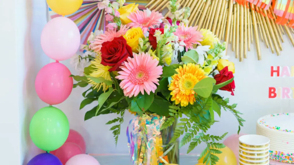 Picture of flowers from dessert birthday bar