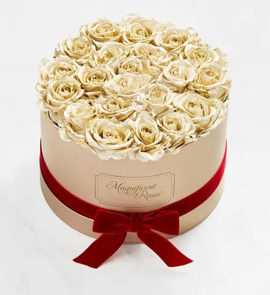 Picture of preserved gold roses