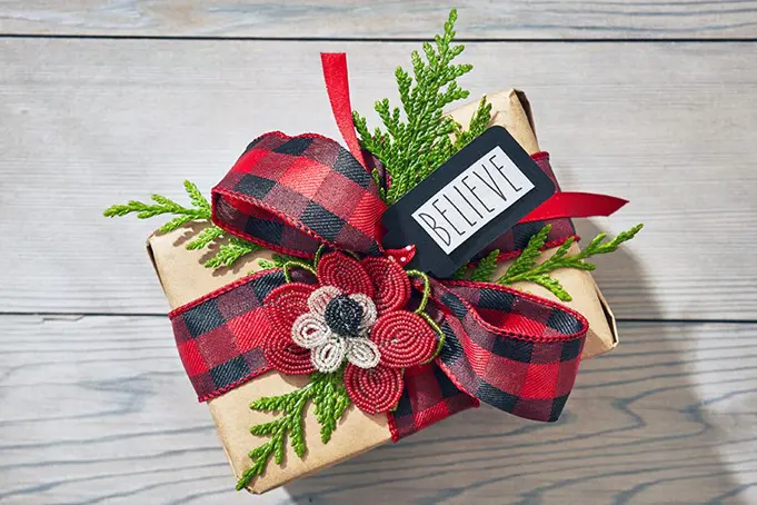 Picture of DIY holiday gift wrapping