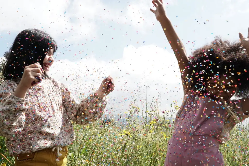 Picture of birthday girls with confetti