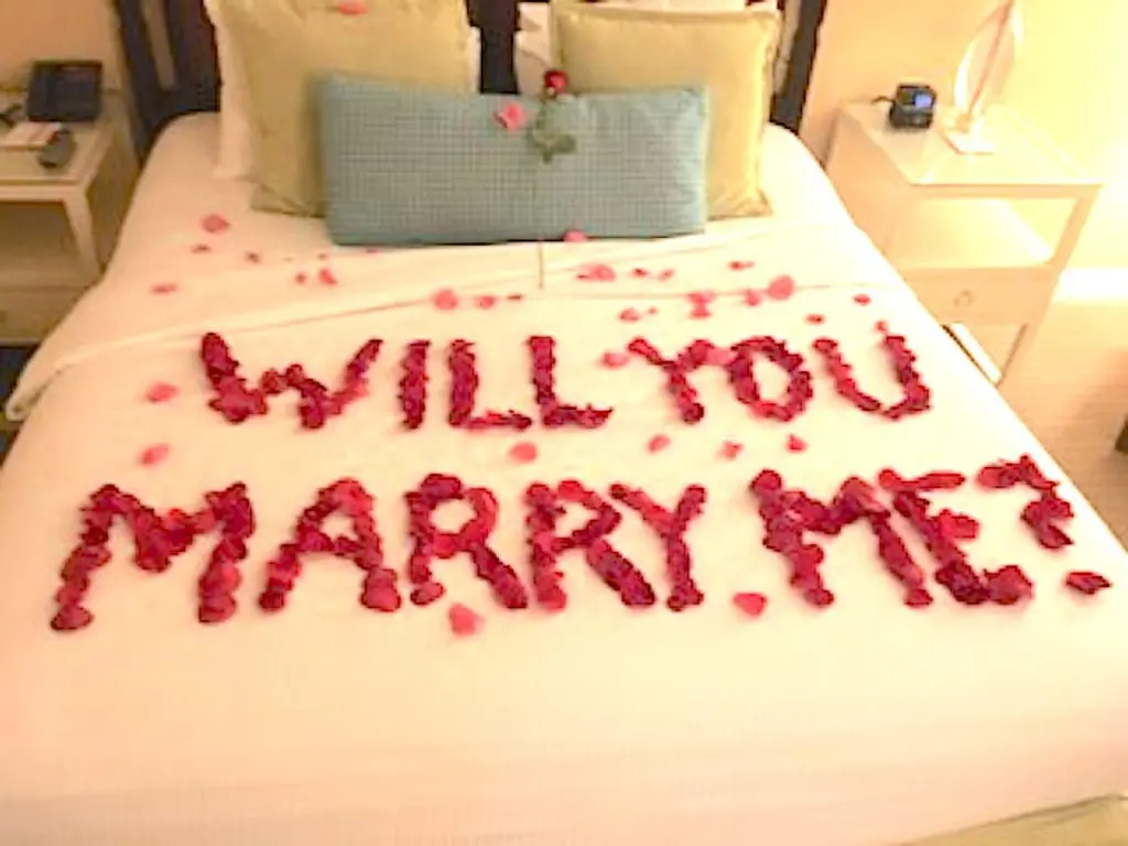 Will you marry me in rose petals