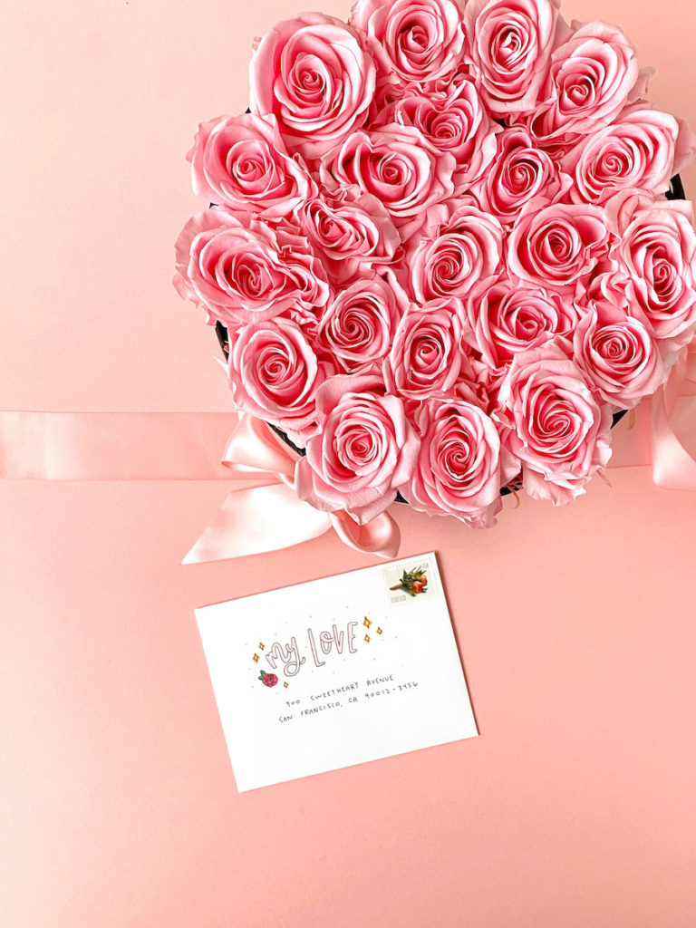 how to write a love letter with Magnificent roses with Punkpost card