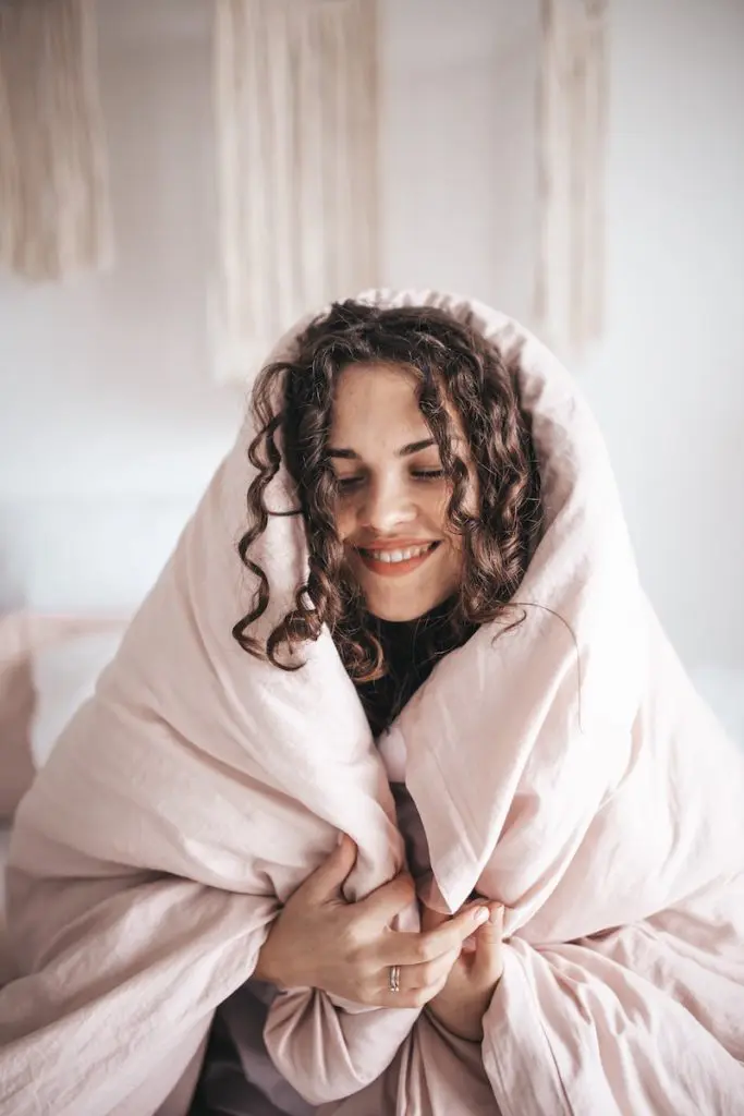 Woman in blanket