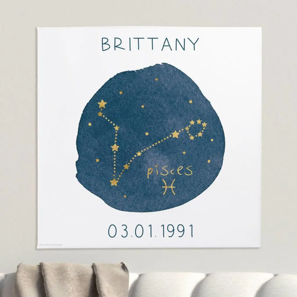 Picture of Pisces March birthday canvas print