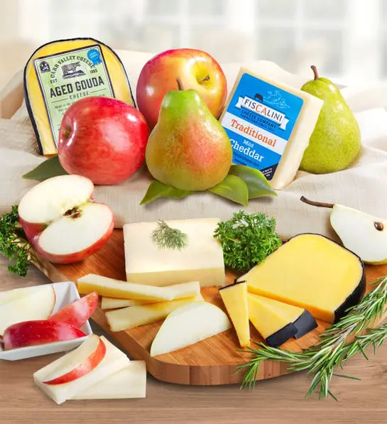 Fresh Fruit and Cheese Gourmet Gift Box