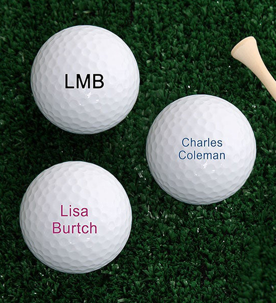 Picture of golf balls to give to a sporty couple