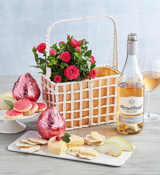 Picture of rose and rosé Valentine's Day gift