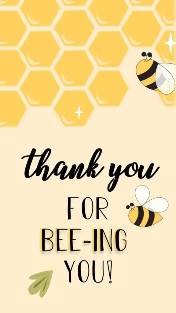 Thank you note e-card with bees
