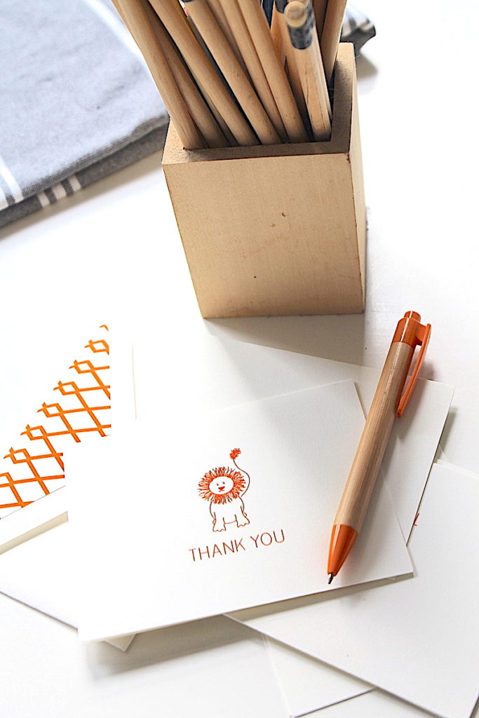 Photo of thank you note with pens