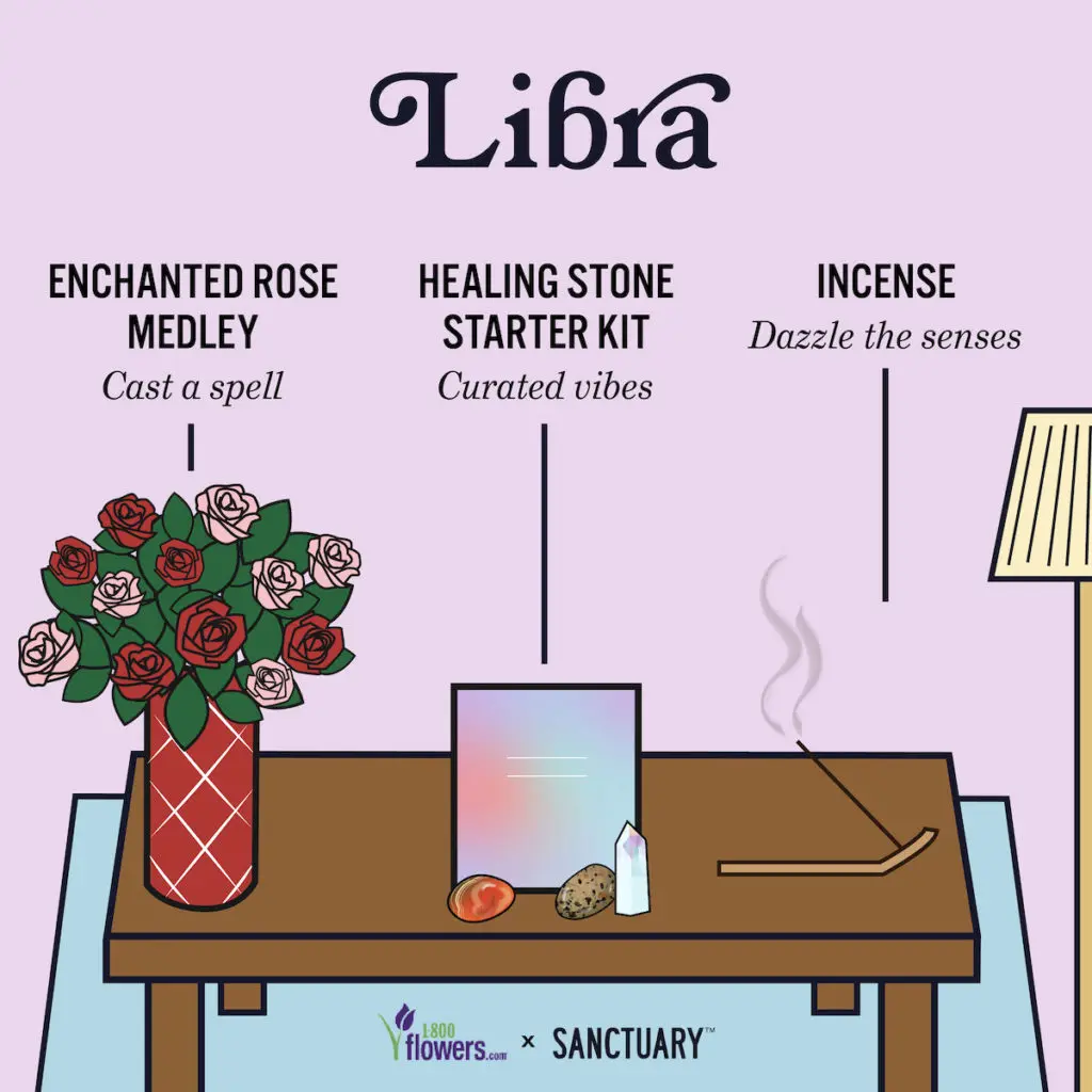 Illustration of Libra zodiac compatibility gifts