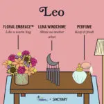 Illustration of Leo zodiac compatibility gifts