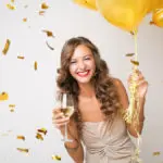 a photo of a surprise birthday party: woman celebrating a birthday