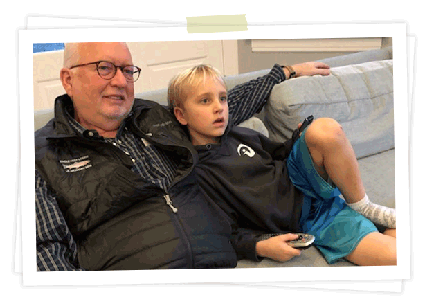 Photo of Jim Mc Cann and his grandson