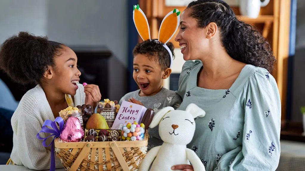 Photo of children enjoying their Easter basket stuffers