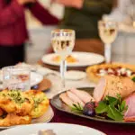 Photo of a ham dinner, a popular Easter food tradition