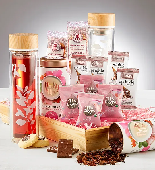 30th birthday gift ideas with Glass Tea Infuser with Treats Gift Set