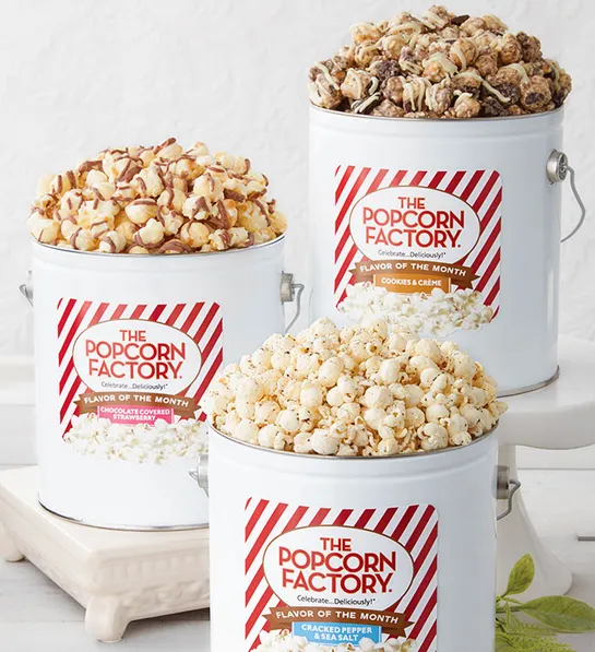 50th birthday gift ideas: popcorn tins