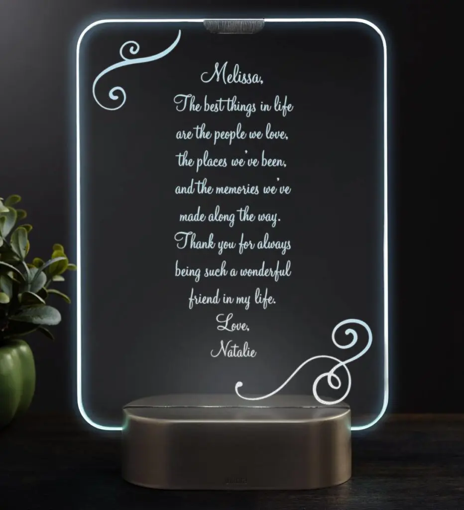 30th birthday gift ideas with Personalized LED Light Up LED Glass Keepsake