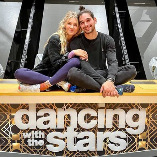a photo of amanda kloots with her Dancing with the Stars partner, Alan Bersten