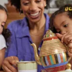 Mother's Day activities pouring tea